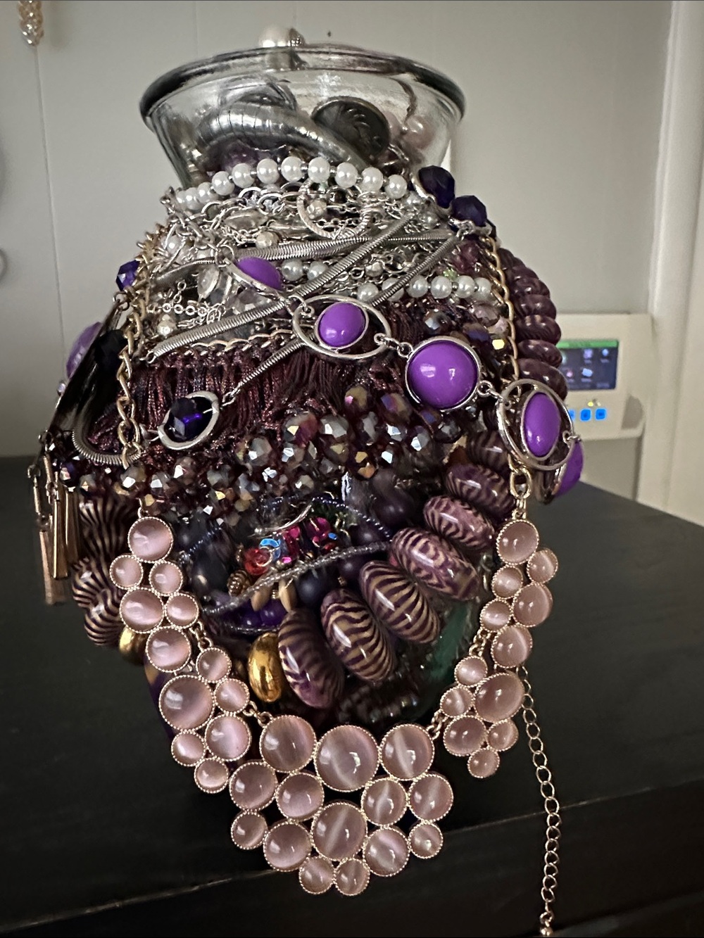 Mystery Jewelry Jar In Shades Of Purple and Pink